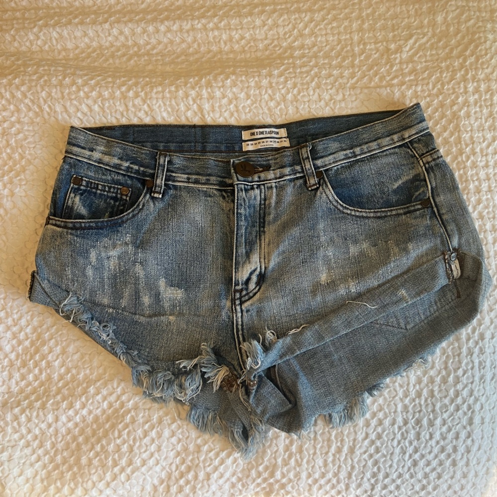 One teaspoon distressed Jean shorts.